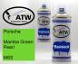 Preview: Porsche, Mamba Green Pearl, M6S: 400ml Sprühdose + 400ml Klarlack - Set, von ATW Autoteile West.